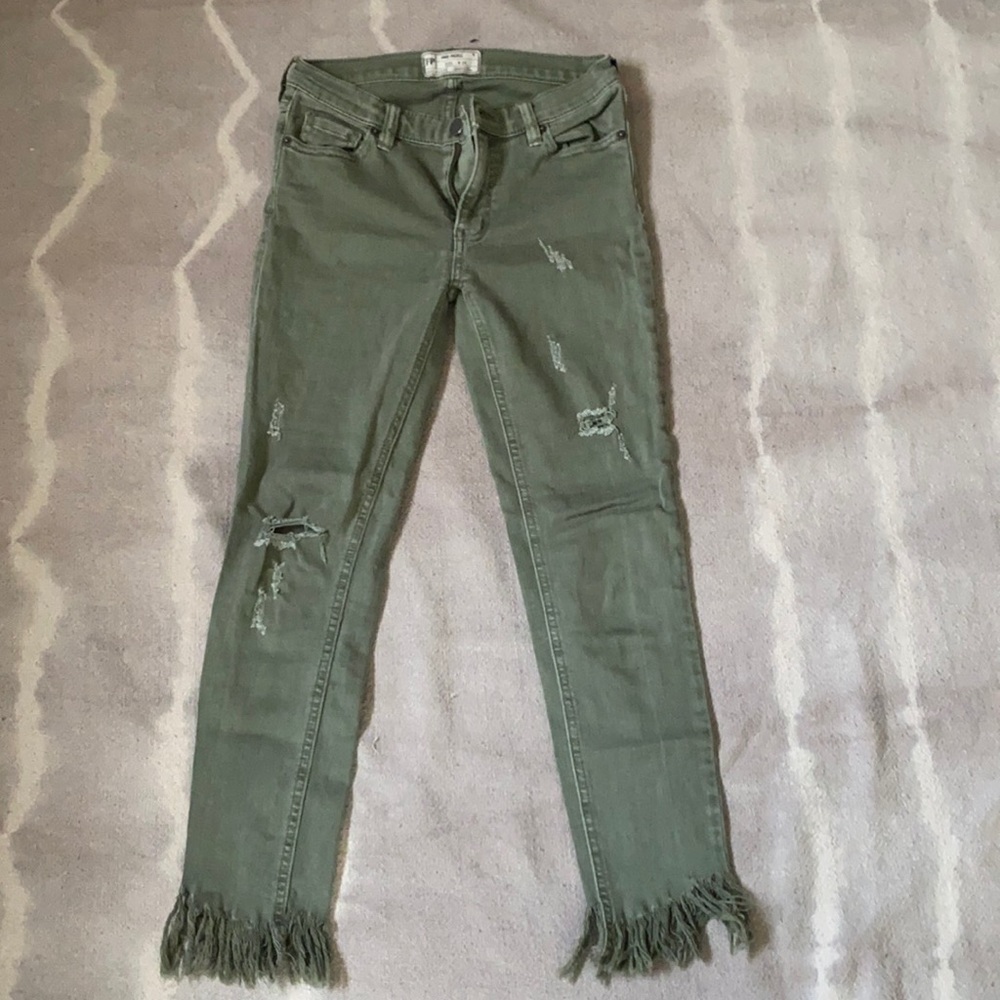 Green Free People Jeans
